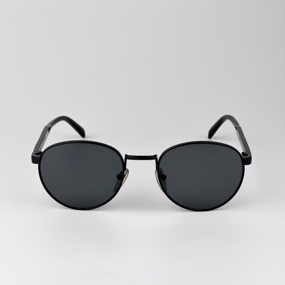 Prada PRB51S Polarized Sunglasses – Black Round Frame | Model 1AB5Z1